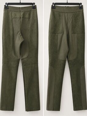 BCBGMaxAzria Olive Green Suede Riding Legging-SZ XS